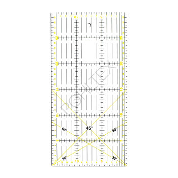 Linijka Sew Mate X'SOR 15 x 30 cm - Żółta/Czarna