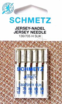 Igły 130/705 H-SUK - do dzianin  i jerseyu półpłaskie SCHMETZ MIX  5 szt