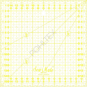 Linijka Sew Mate X'SOR 16 x 16 cm - Żółta