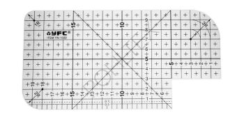 Linijka szablon do zaprasowywania kieszeni i kształtów YFC  10 x 20 cm