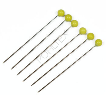 Szpilki krawieckie  z szklanymi główkami 75 szt 0,6x48